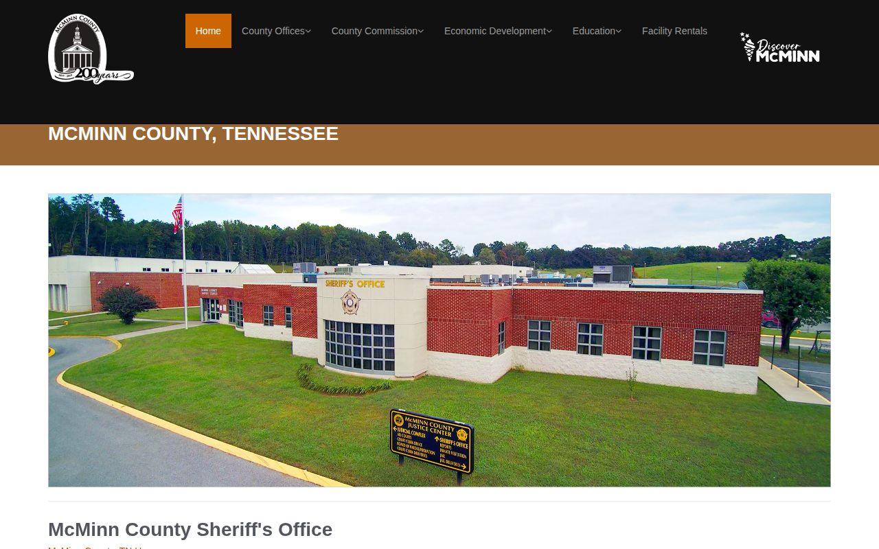 McMinn County warrant-information source on the official sheriff page
